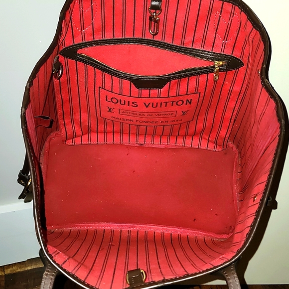 💯AUTHENTIC EUC Louis Vuitton Neverful MM Brown and Tan Checkered Bag - Picture 2 of 15